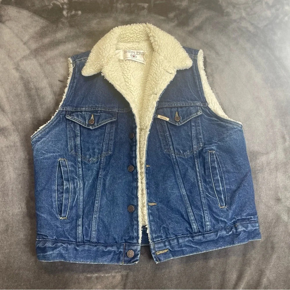 Sheplers Shearling Lined Denim Vest Womens large - Picture 8 of 8